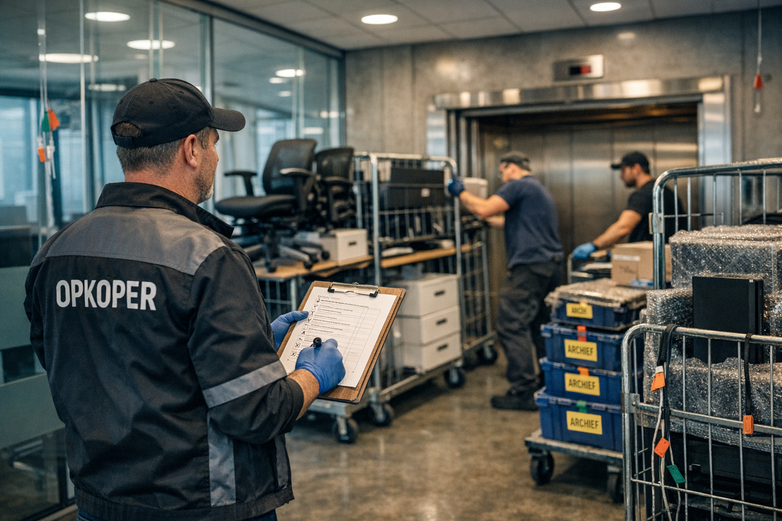 Kantoormeubilair ophalen door opkoper